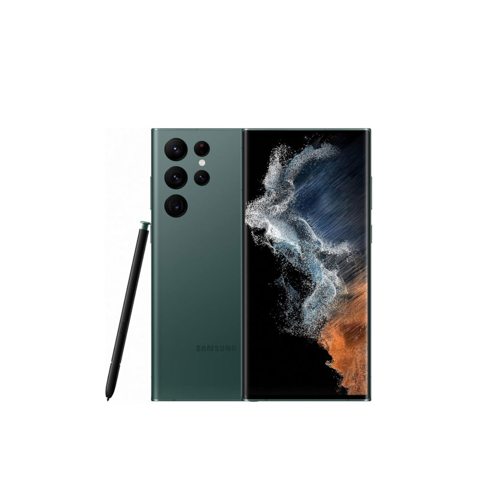 سامسونج جالكسي S22 ألترا 5G، سعة 256GB، بدون شريحة اتصال (Dual eSIM)، نظام أندرويد، لون أخضر – إصدار عالم