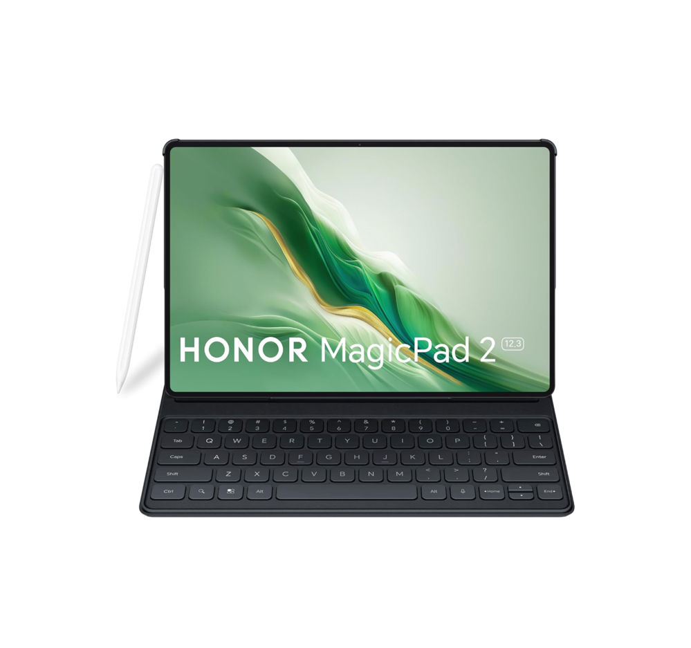 تابلت هونر ماجيك باد 2، شاشة 12.3 إنش، RAM 12GB، تخزين 256GB، واي فاي، أبيض + كيبورد بلوتوث ذكي + قلم سحري – إصدار الشرق الأوسط